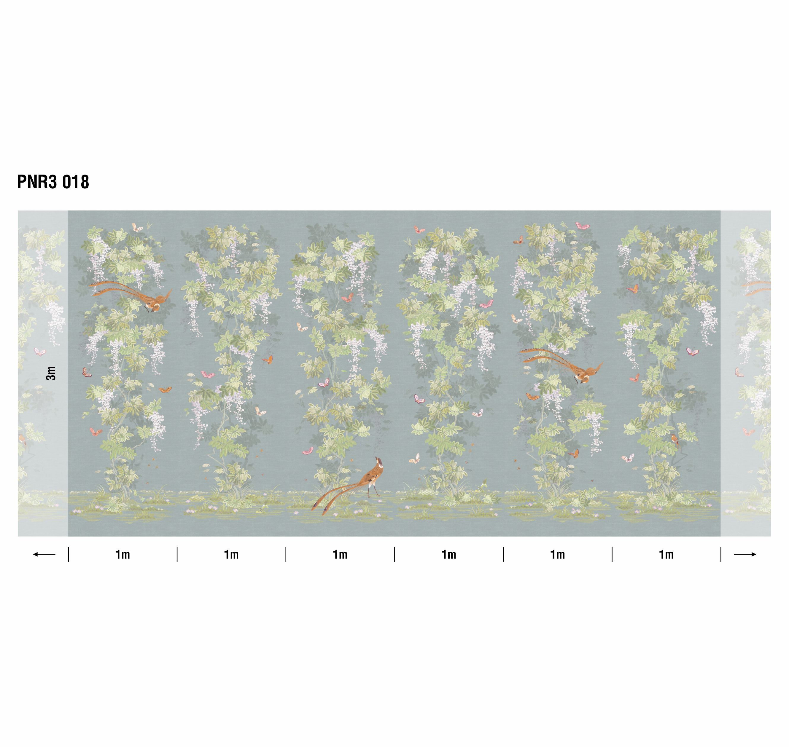 Панно Loymina Панорама Шинуазри: райский сад PNR3 018 3×1 Панно Loymina Панорама Шинуазри: райский сад PNR3 018 3×1